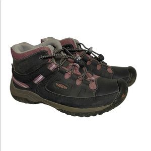 Keen Targhee Mid Waterproof Hiking Boots - Raven/Tulipwood Girls Youth - Size 3